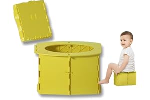 VUFVOID Travel Potty for Kids, Reusable Portable Folding Potty for Toddler, Travel Foldable Toilet for Travel Outdoor Camping, Toddler Potty Seat for Baby Training (Dark yellow)
