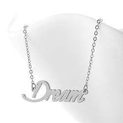 AOLO Dream Name Necklace Silver Stainless Steel