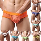 Gotd Mens Sexy Mesh Transparent Underwear Shorts Boxers Underpants Soft Briefs (M, Black)