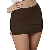 CHANGEZOE Women's Mini Skorts Mid-Low Rise Mini Skirt with Shorts Side Slit Stretchy Sexy Y2K Going Out Skirts