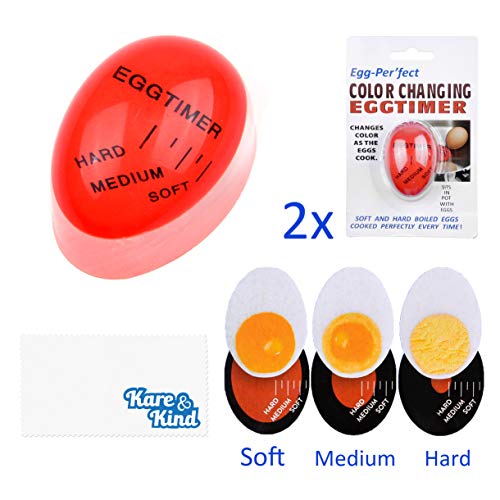 Kare & Kind Egg Timer 2X Pack Color Changing Indicator Soft, Medium
