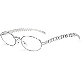 Dollger Y2k Sunglasses for Women Oval 90s Trendy Retro Small Accessories Metal Frame Sun Glasses Gold Shades UV400 Protection