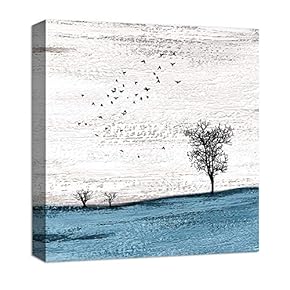 Canvas Wall Art Abstract Blackground Tree Pop-up Painting Artwork for Home Prints Framed - 12x12 inches