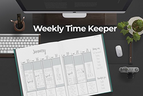 Bullet Planner by Scribbles That Matter - Undated (with 2019 Calendar) - Pre-Printed Weekly, Monthly, Yearly Spreads - Habit Tracker - Get Your Life Organized and Productive Hassle-Free - B5 (Teal) - Thumbnail 5
