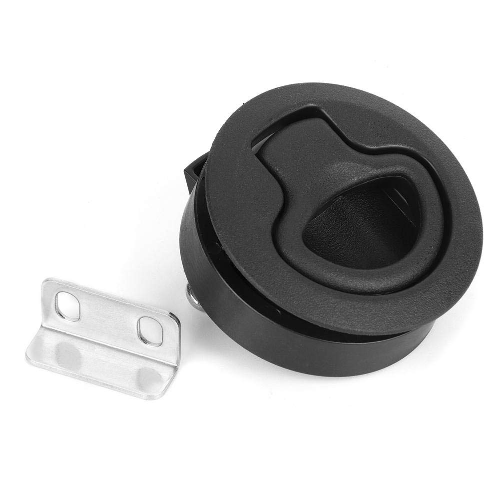 Flush Boat Latch Black Round Flush Slam Latch Deck Hatch Pull Practical Boat Marine Hardware Accessory