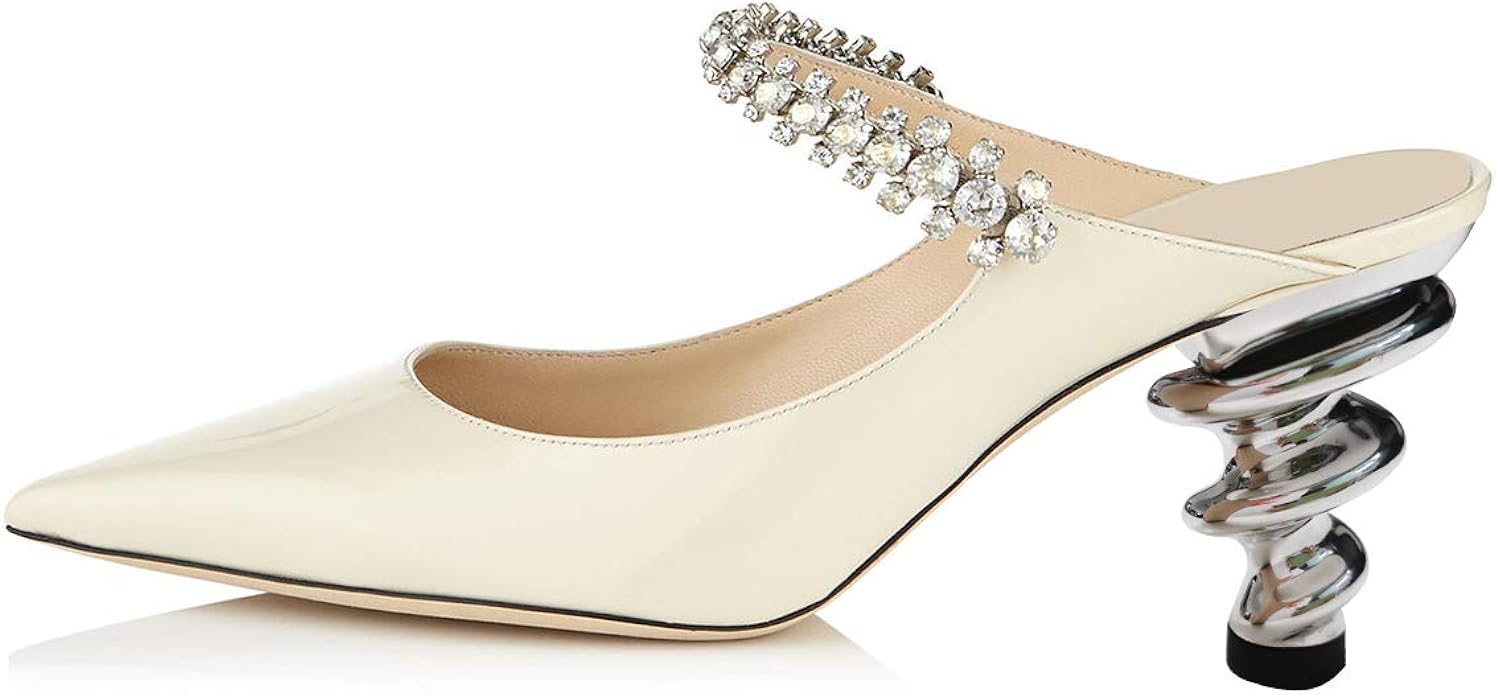 metallic slingback heels