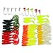 bouti1583 Fishing Lures Bait Tackle Set 10Pcs Small Jig Head with 35Pcs Soft Lure Baits
