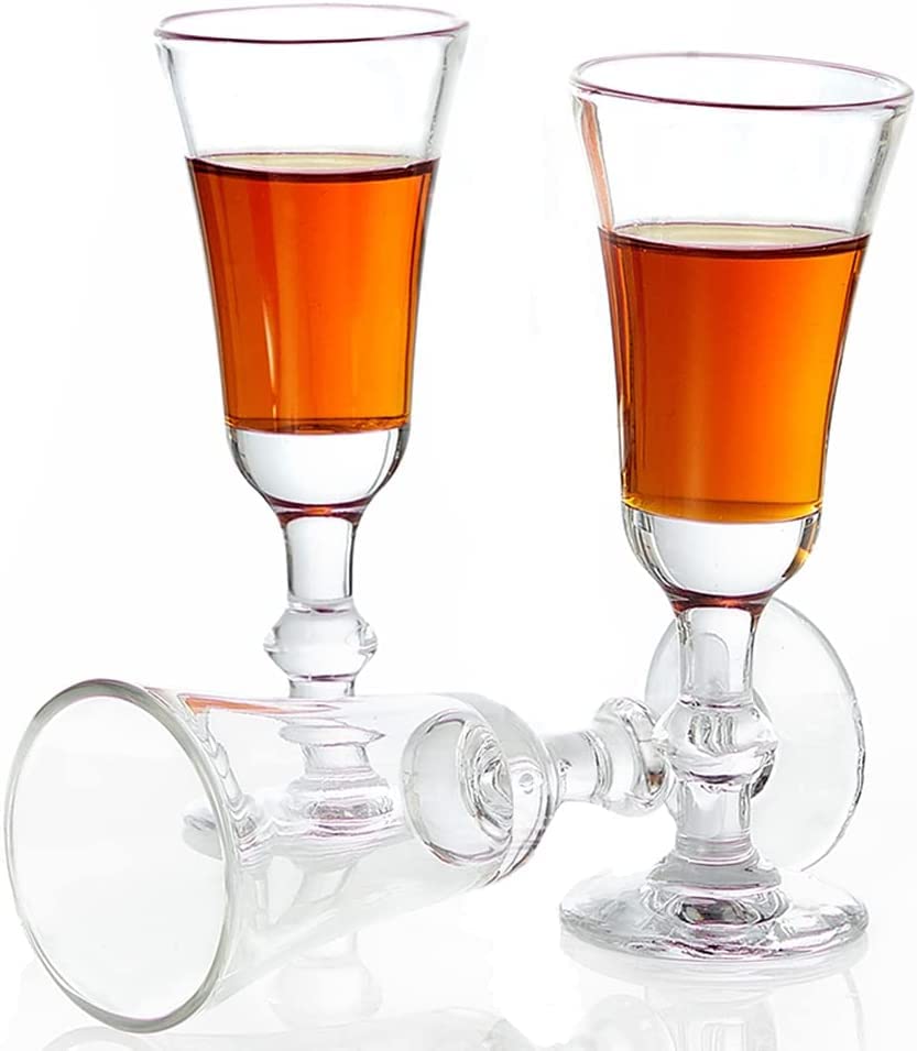 JAIEF Sherry Glasses,30ML Lead-Free Port Glass, Clear Shot Glasses | Liqueur Glasses (Set of 3)