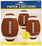 Amscan Football Frenzy Birthday Party Hanging Lanterns Decoration (3 Piece), Multi Color, 12 x 11"