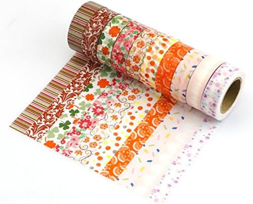 Floral Patterns Japanese Washi Masking Tape Collection(Set of 10 rolls)