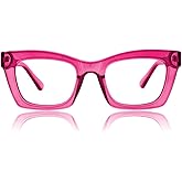 JiSoo Oversized Cat Eye Reading Glasses Women/Ladies, Stylish Cateye Readers TR90 Frame