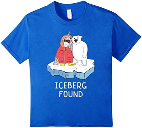 unisex-child Iceberg Found - Funny Unicorn Ma and Polar Bear T-Shirt 8 Royal Blue