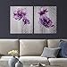 Décor 5 Flourish Wall Art-2 Pieces Printed Diamond Accent Cavas Set Modern Water Color Floral Design Multi Panel Living Room Decoration, 20