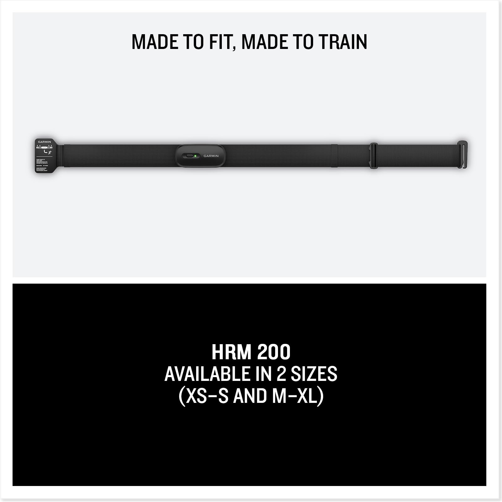 Garmin HRM 200 Heart Rate Monitor, Accurate Heart Rate and HRV Data, Comfortable Machine Washable Strap, M-XL