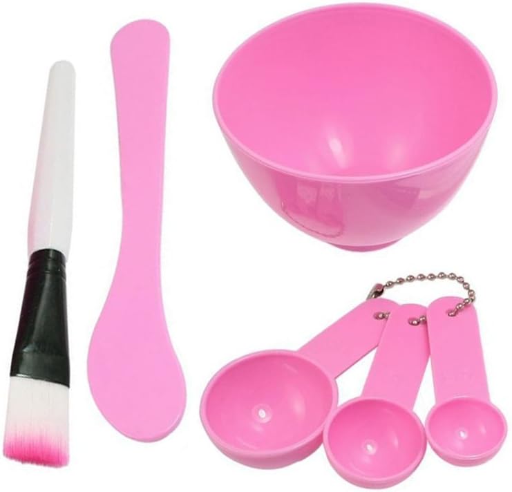 Haobase DIY Homemade Mask Bowl Spoons Brush Appliances Set, Pink