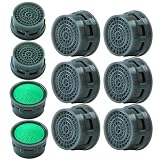 Elcoho 10 Pieces Faucet Aerator Faucet Flow Restrictor Replacement Parts Insert Aerator for Bathroom or Kitchen (10)