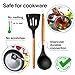 Premium Cooking Utensils Set For Nonstick Cookware - Silicone Kitchen Utensil Set - Heat Resistant Wooden Spoons for Cooking - Silicone Serving Spoons Spatula Set Spaghetti Spoon Rest for Stove Grey