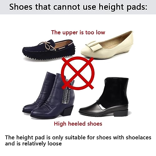 Insoles to increase height Designed with improved arch, non-slip and comfortable riser insoles,Height Increasing Insole Pads 1 pair, (EU 35-43) (Arched 2 cm) Black