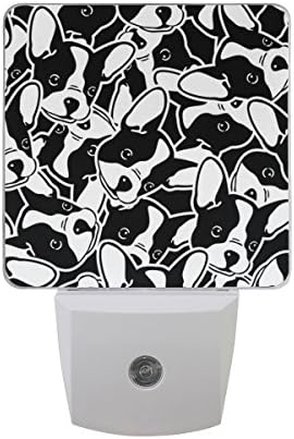 JOYPRINT Led Night Light Animal French Bulldog Pattern Print, Auto Senor Dusk to Dawn Night Light Plug in for Kids Baby Girls Boys Adults Room