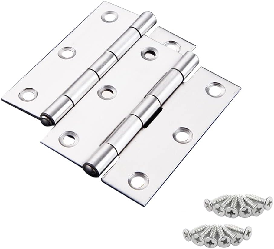 Cretty-Meet 2 Sets 3 Inch Stainless Steel Folding Door Hinges with Screws