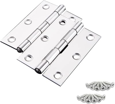 Cretty-Meet 2 Sets 3 Inch Stainless Steel Folding Door Hinges with Screws