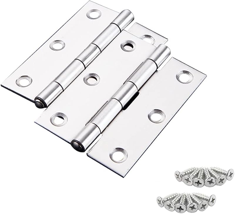 Cretty-Meet 2 Sets 3 Inch Stainless Steel Folding Door Hinges with Screws