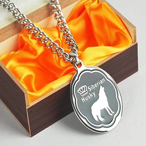 Advanced Custom Engraving Personalized Dog Name ID Tag Shield, Oval Mark Collar Suitable for Big Dogs,siberianhusky