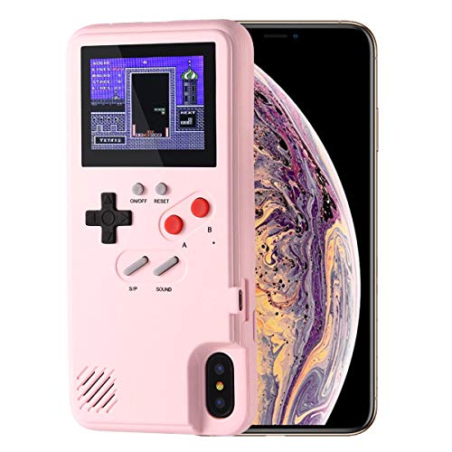 KOBWA Gameboy Case for iPhone,Retro 3D Gameboy Design Style Silicone Cover Case with 36 Small Games,Color Screen,Video Game Cover Case for iPhone X/MAX,iPhone8/8 Plus,iPhone 7/7 Plus,iPhone 6/6Plus