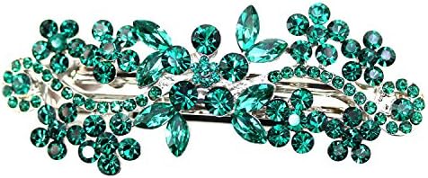 Faship Gorgeous Emerald Green Crystal Hair Barrette Clip