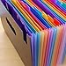 Caveen 24 Pockets Expanding Files Large Capacity A4 Size Colorful File Organizer Plastic Stand Expandable Portable Accordion Folder Business File/Home Paper Organizer Bag