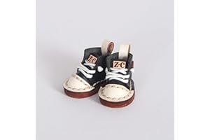 XiDonDon Doll Shoes High Top Handmade Leather Shoes for Ob11,Body9,GSC,Small 1/12bjd Ball Joint Doll Accessories (Black)