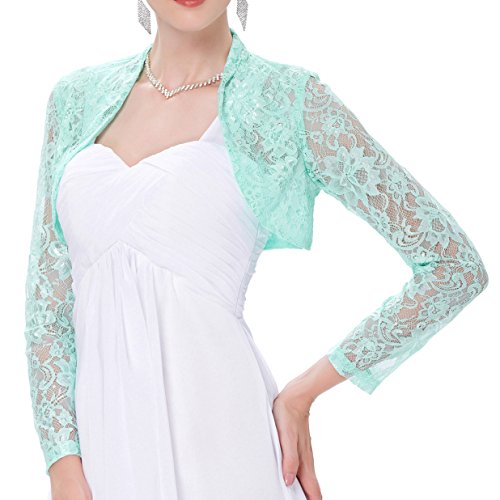Long Sleeve Bridal Cardigan Bolero Mint 