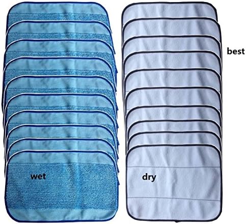 20-Pack Mixed Microfiber Mopping Cloths 10 wet + 10 dry for iRobot Braava 380 380t 320 Mint 4200 4205 5200 5200C Robot