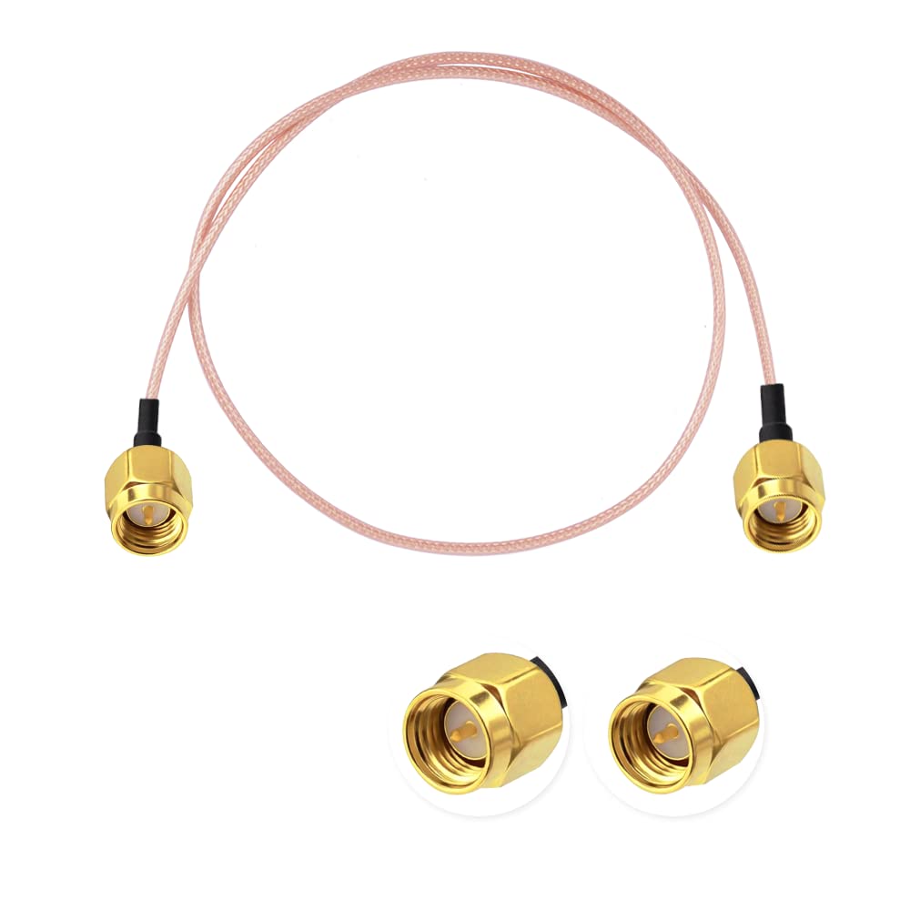 Vecys SMA Antenna Extension Cable SMA Male to Male Pigtail Cable WLAN Antenna Cable RG316 23.6"/60CM for WiFi Wireless Network 2G 3G 5G Antenna Router GSM Bluetooth WLAN LAN