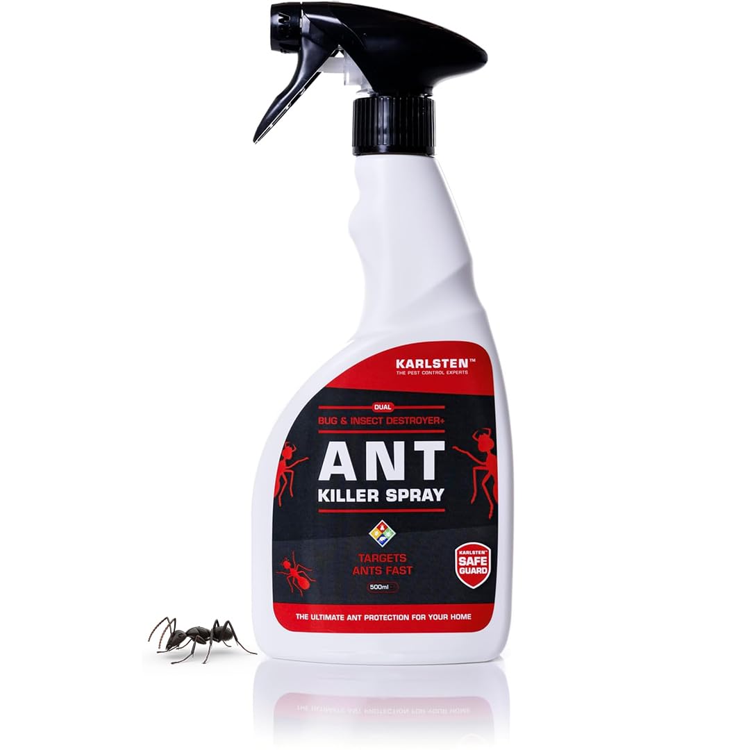 Karlsten Ant Killer Spray | Extra-Strong Cypermethrin | Fast-Acting Red & Black Ant Killer | Indoor & Outdoor Insect Control | Long-Lasting Protection | 500ml