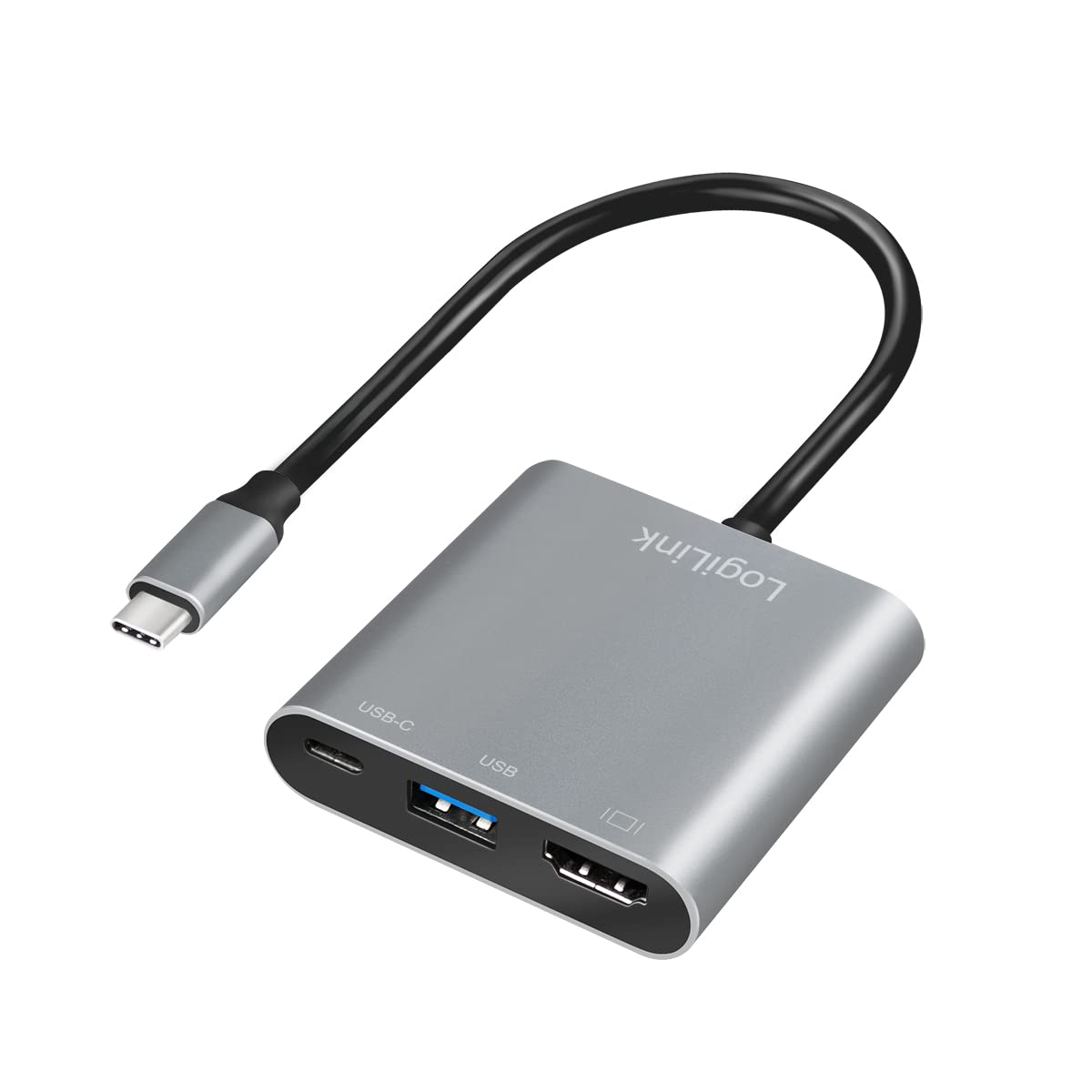 LogiLink USB 3.2 Gen1 Type-C to HDMI & USB Adapter 4K PD (Power Delivery) 0.15m