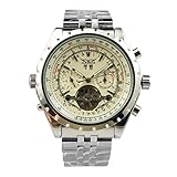 Jaragar Men's 6 Hands Chronograph Stainless Steel Automatic Mechanical Watch