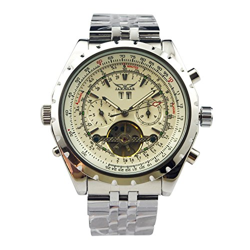 Jaragar Men's 6 Hands Chronograph Stainless Steel Automatic Mechanical Watch