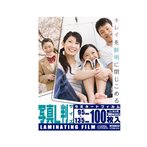 OHM 100ミクロンラミネーターフィルム L判 100枚 LAM-FL1003