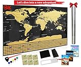 Large Scratch Off Map of The World Poster | Large 33 x 23| US States, Country Flags | Track Your Adventures | Cool Gift for Travelers | Premium Travel Map - International