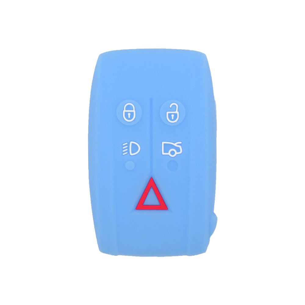 BROVACS Silicone Cover Protector Case Holder Skin Jacket Compatible with JAGUAR 5 Button Smart Remote Key Fob CV4983 Light Blue — image 1