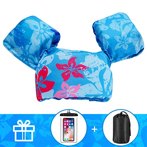 AmazeFan Kids Swim Life Jacket Vest for Swimming Pool, Swim Aid Floats with Waterproof Phone Pouch and Storage Bag, Suitable for 30-50 lbs Infant/Baby/Toddler, Children Puddle/Sea Beach Jumper - Thumbnail 7