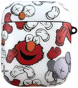 Soft TPU Slim Cookie Monster Case for Apple Airpods 1 2 Wireless Earbuds Luxury Designer High Fashion Street Brand Fun Cute Cool Stylish Fashionable Gift Girls Boys