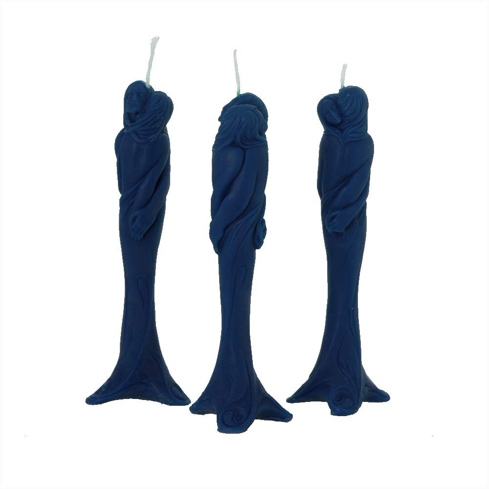 NKlaus - 3X Beeswax Stella of Love - Blue Candle - Figurine Candle Handmade Ritual Candle Drip Candles 36299