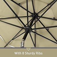 Amazon Com Phi Villa 10ft Patio Umbrella Outdoor 3 Tier Vented Table Umbrella With 8 Sturdy Ribs Beige Garden Outdoor