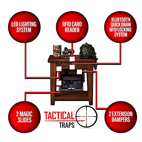 Tactical Traps End Table Gun Storage with Trap Door Compact Firearm