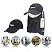 icolor Folding Sun Cap Fishing Hats,Summer Sun Protection Hats,Removable Neck & Face Flap Cover for Men & Women Black