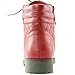 DailyShoes Women's Ankle Boots Combat Boot Low Heel Lace Up Zip Pocket Martin Short Wild Flat Style Fashion Non Slip Outdoor Shoes Exclusive Credit Card Bootie Susan-01 Red Pu 8.5