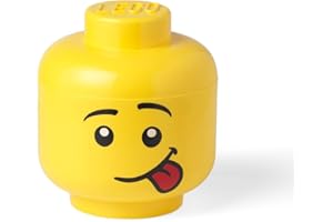 Room Copenhagen, Lego Storage Heads Stackable Storage Container - Buildable Organizational Bins for Kid’s Toys and Accessories - 9.45 x 9.45 x 10.67in - Large, Silly, Holds 500 Bricks