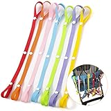 Hifot Baby Toy Straps 5 Pack, New Sippy Pal Baby Bottle Cup Pacifier Safety Strap Toy Dummy Clip Anti-Drop Strap Holder Hanger Hook for Stroller Pushchair Pram (7)